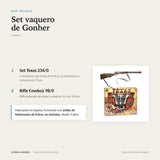 Infografía: qué incluye el pack Gonher de Set Texas 234/0 y Rifle Cowboy 98/0, fulminantes no incluidos