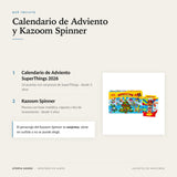 Infografía: qué incluye el pack del Calendario de Adviento SuperThings 2026 y el Kazoom Spinner