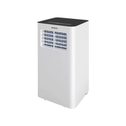 Aire acondicionado portátil Infiniton PACSF25A 10000 BTU blanco, vista frontal con rejilla de salida y panel superior