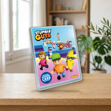 Panini Archivador Stumble Guys 004841AE - carpeta de cromos sobre una mesa de madera
