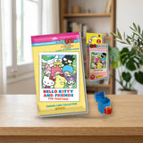 Panini Hello Kitty and Friends Fun Together — Megapack + 8 Sobres (Pack Inicio Trading Car sobre una mesa de madera