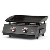 Plancha de gas Vitrokitchen PG230NB vista en perspectiva lateral