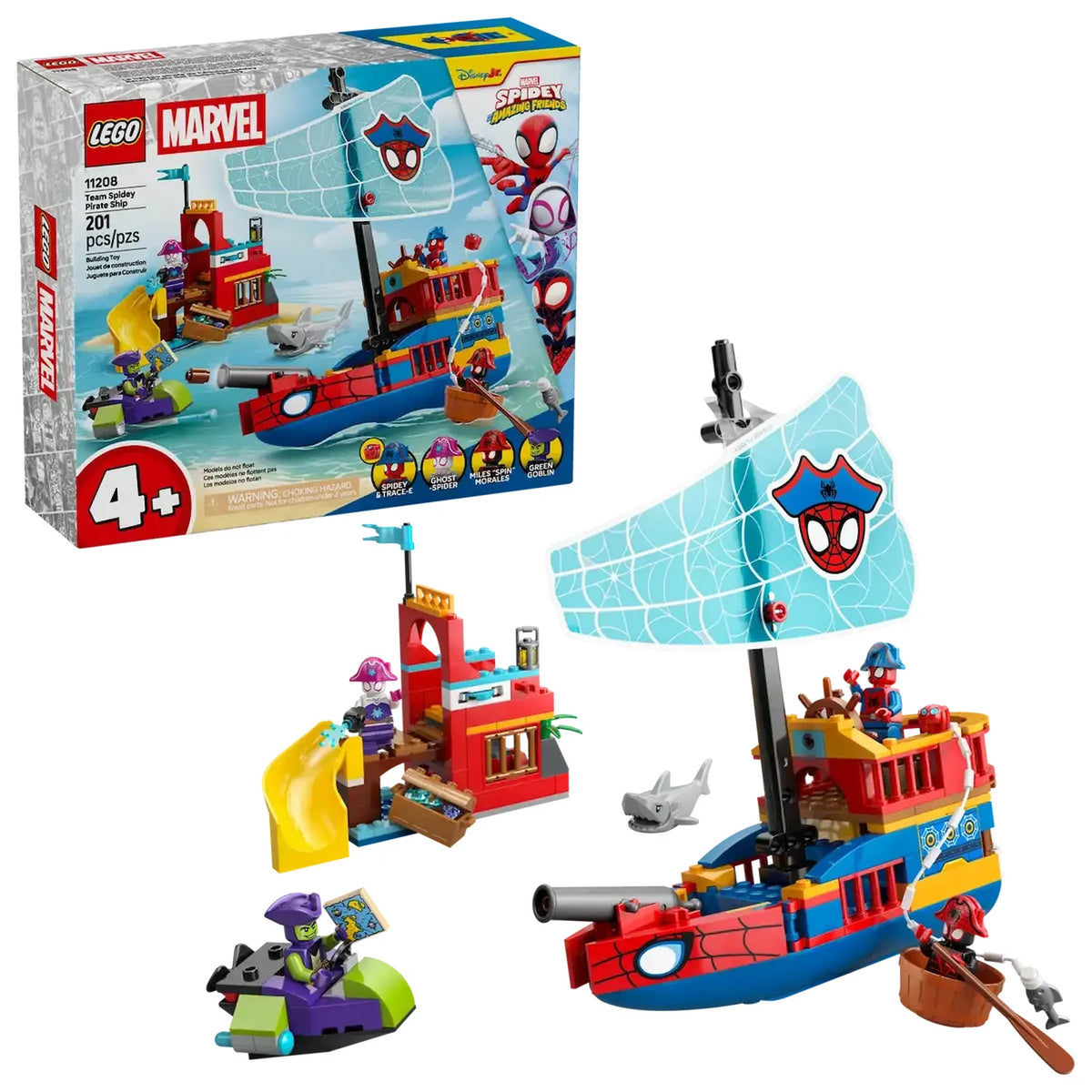 LEGO Marvel 11208 Barco Pirata de Team Spidey con 4 minifiguras y accesorios de aventura
