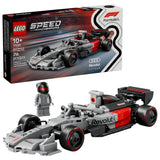 Caja y set LEGO 77259 Audi Revolut F1 minifigura piloto casco gris
