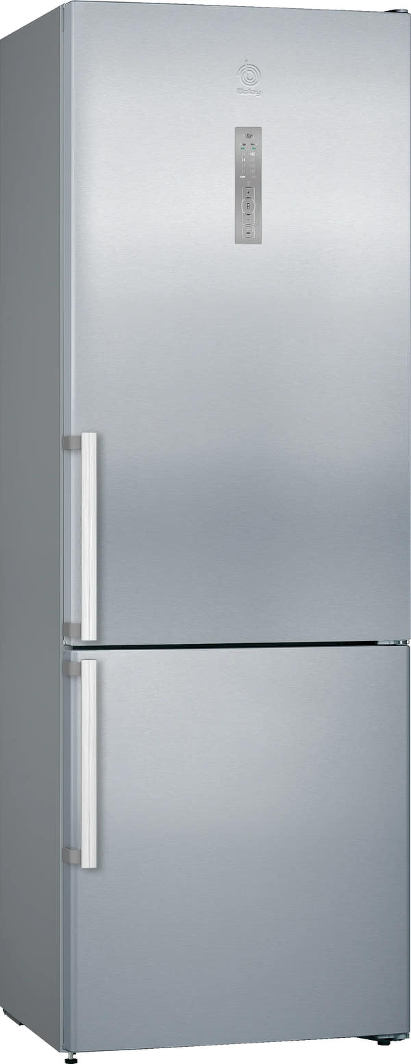 Frigorífico combi BALAY 3KFE776XE 435L acabado inox anti-huellas con puertas cerradas, pantalla LED táctil y diseño moderno de 203x70 cm
