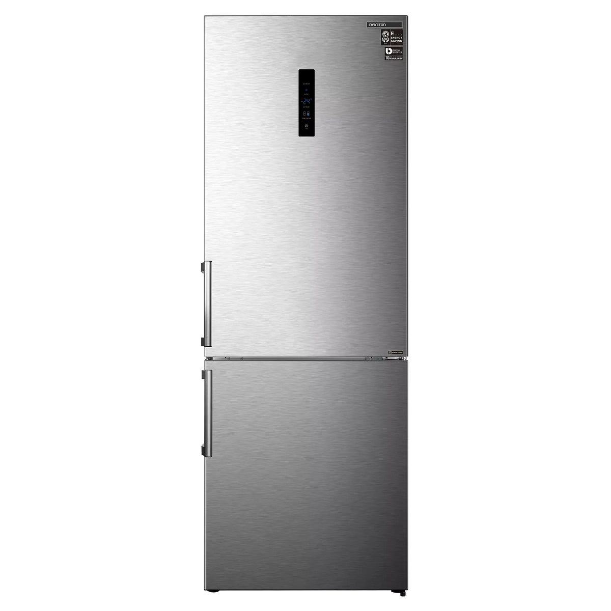 Frigorífico combi Infiniton FGC-469WC20XEM de 469 litros con acabado en acero inoxidable, tecnología No Frost y congelador inferior, ideal para cocinas modernas
