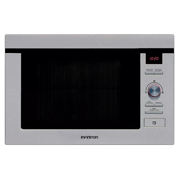 Microondas integrable Infiniton IMW-1625 de 25 litros en acero inoxidable con grill de cuarzo y display LED