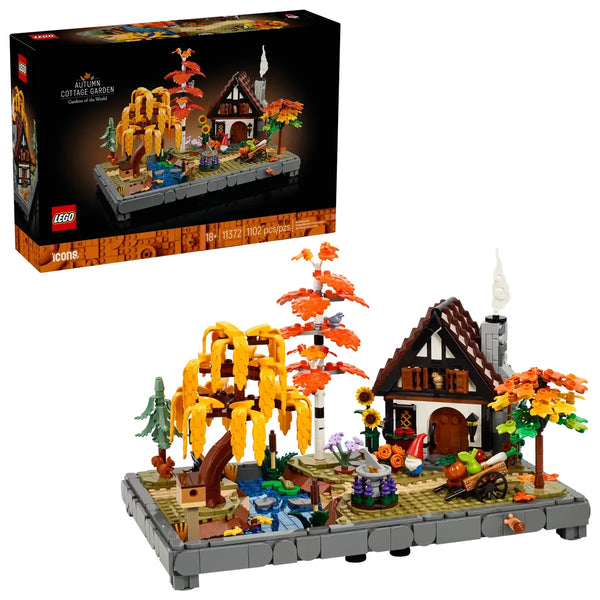 Caja trasera LEGO Icons Jardín de Otoño mostrando escenas ref. 11372