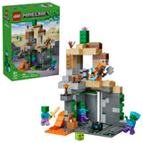 Caja trasera LEGO Minecraft La Mazmorra Zombi mostrando escenarios ref. 21587