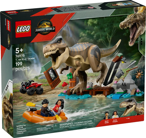 LEGO 76975 Huida por el Río y T. rex a la Caza - Set completo Jurassic World 199 piezas
