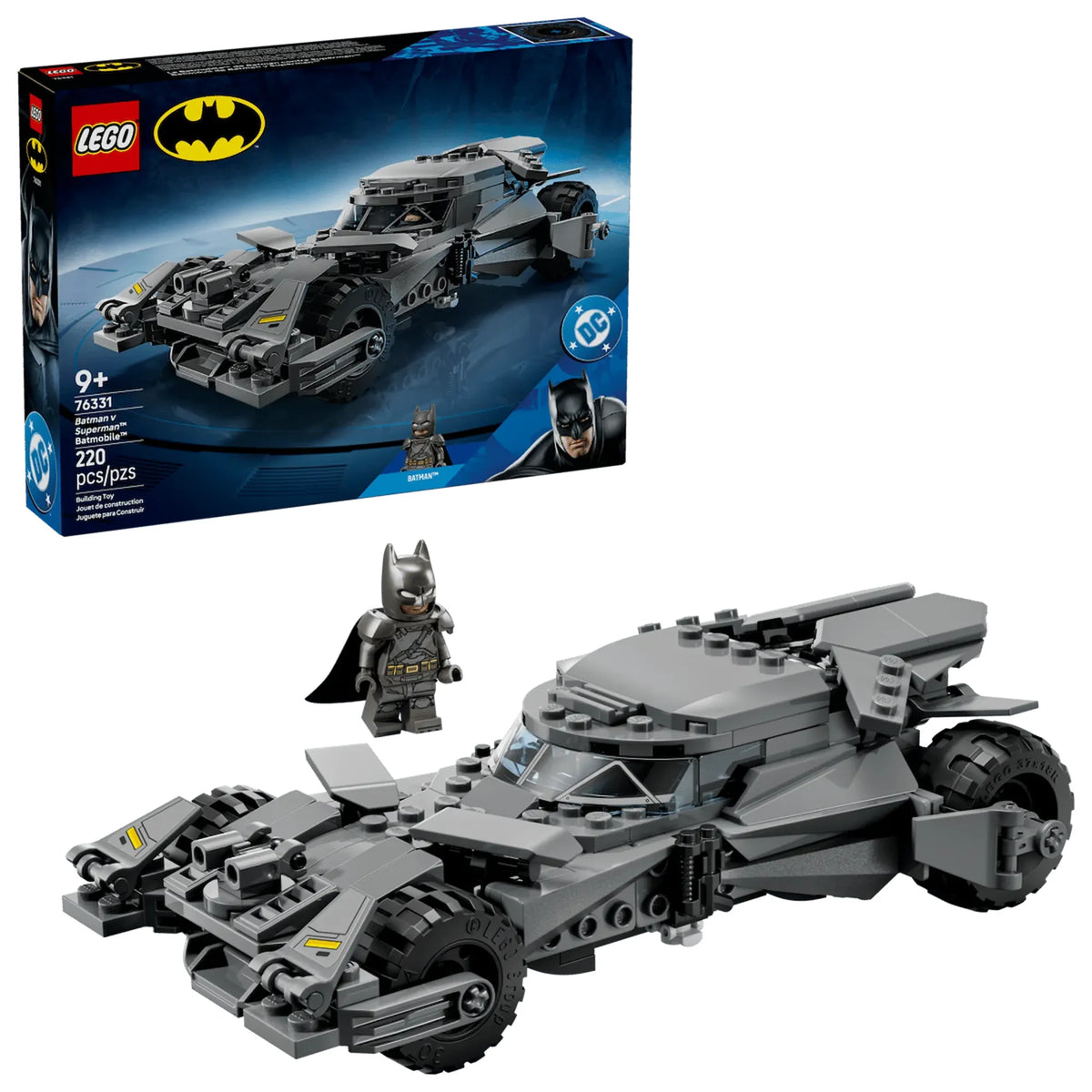 Set LEGO 76331 Batmóvil Batman v Superman caja producto 220 piezas
