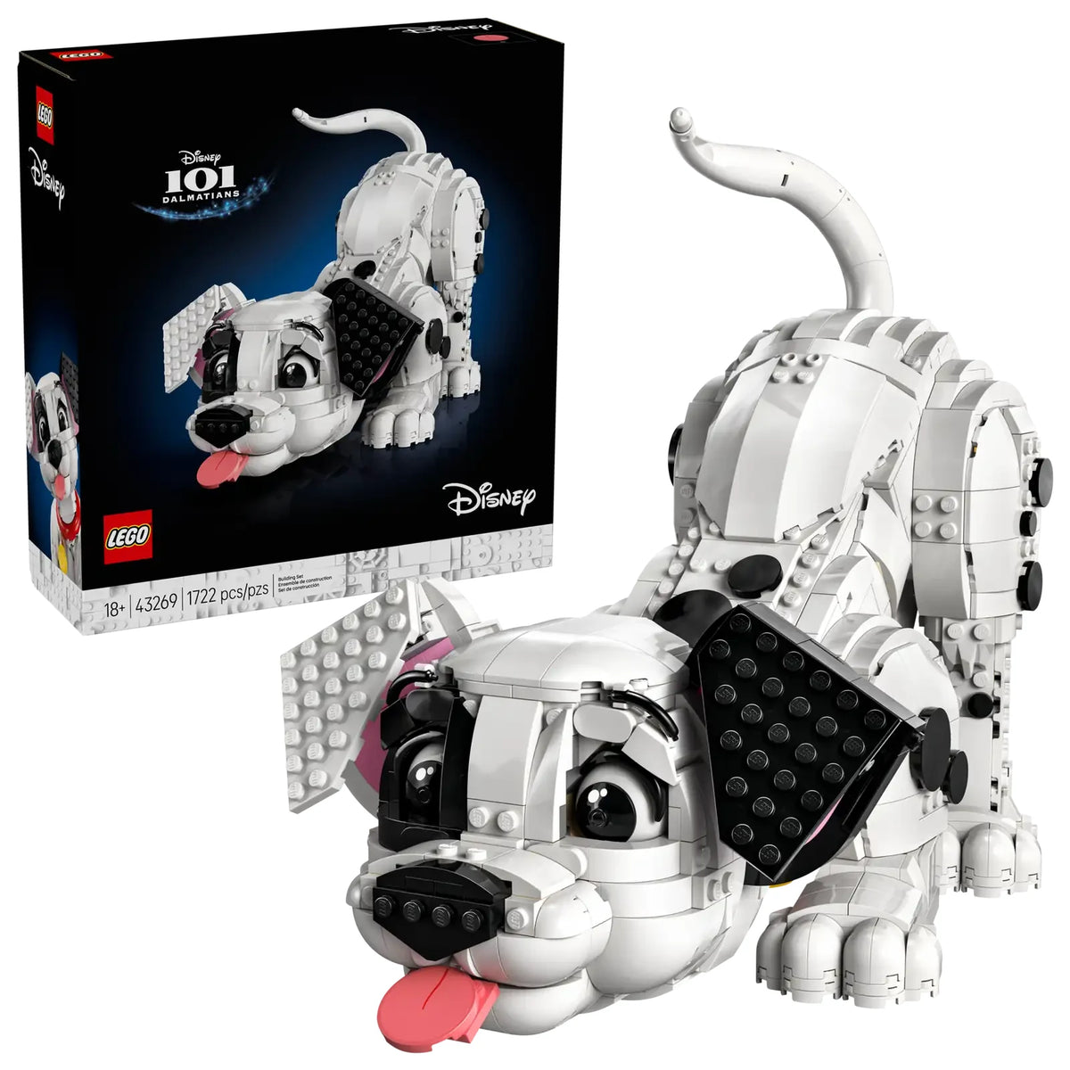 LEGO Disney 43269: cachorro dálmata articulado sentado con manchas personalizadas