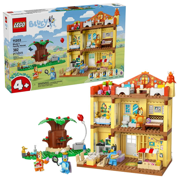 LEGO Casa Familiar de Bluey 11203 con 382 piezas, 4 minifiguras y accesorios para niños de 4+ años
