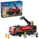Set LEGO City bomberos con camión rojo extintor llamas y equipo rescate
