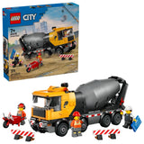 Set completo LEGO City hormigonera carretilla barreras señal y trabajadores
