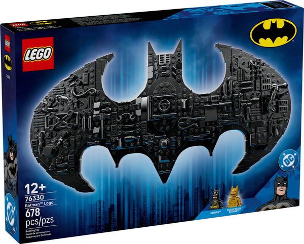 Caja LEGO DC 76330 Logotipo Batman 20 aniversario 678 piezas 12+ minifiguras

