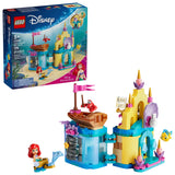 Caja trasera LEGO Disney Mini Palacio Ariel mostrando personajes y accesorios