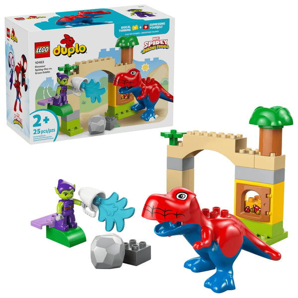 LEGO DUPLO 10463 caja producto Spidey-Rex T-Rex Duende Verde arco tesoro Marvel
