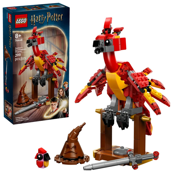 LEGO Harry Potter 76448: Figura articulada de Fawkes con base y accesorios