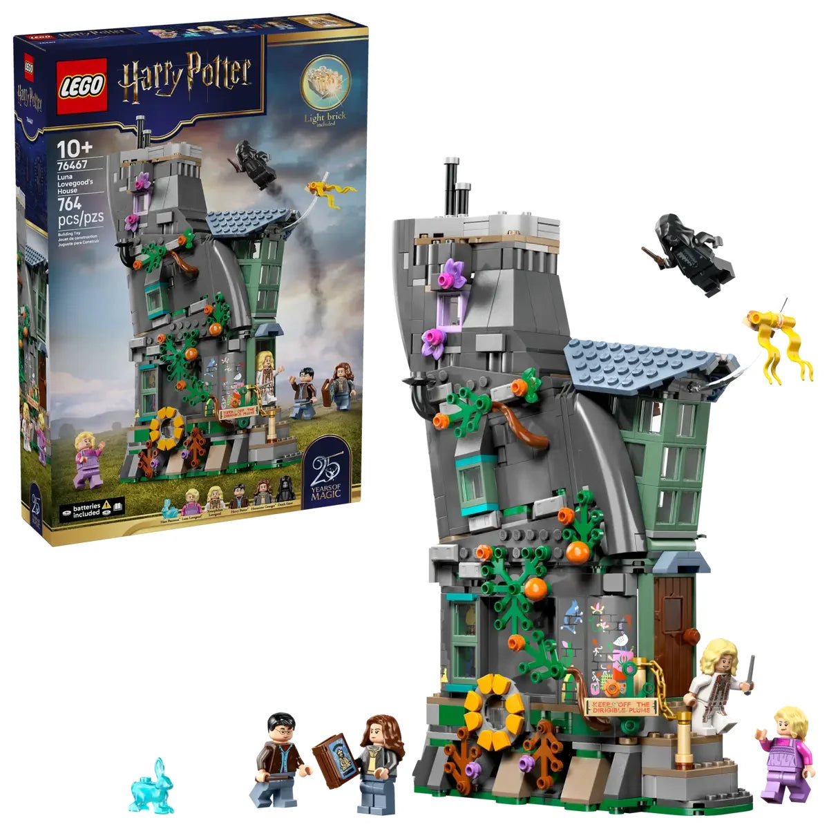 Set completo LEGO Harry Potter 76467 con caja 25 aniversario, casa construida 29cm y 5 minifiguras
