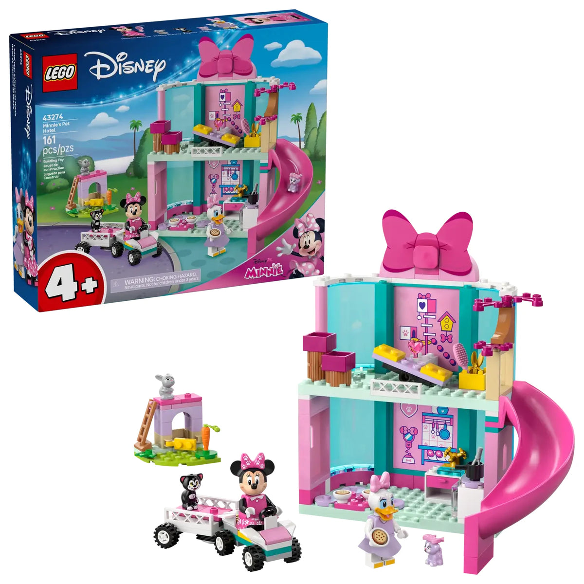 LEGO Disney 43274: Hotel de Mascotas de Minnie con coche y mascotas