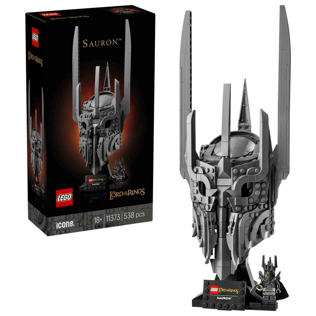 Set LEGO Icons 11373 Sauron caja producto completo adultos

