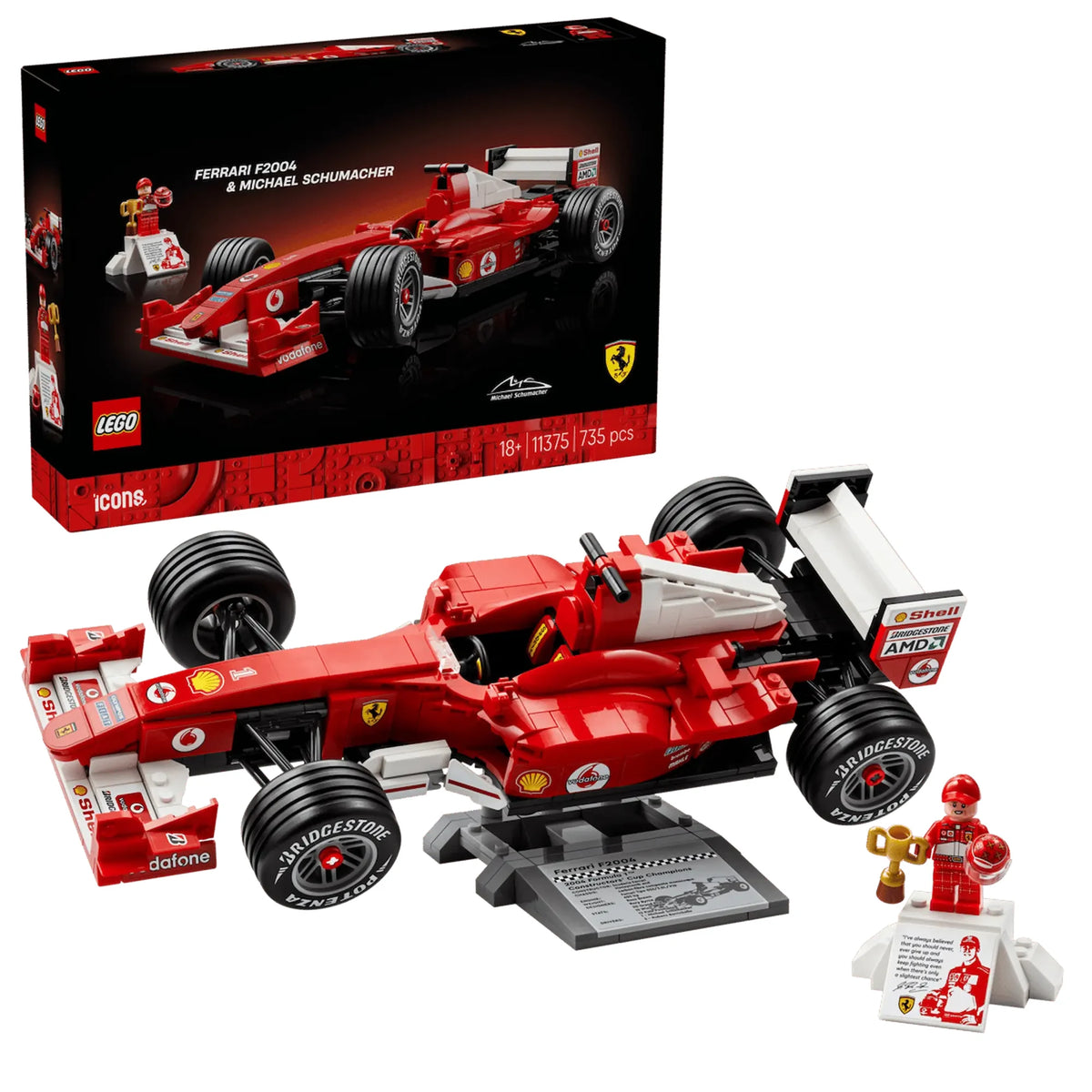 Set LEGO 11375 F2004 caja producto Schumacher completo
