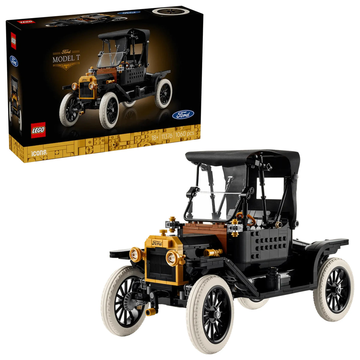 Set LEGO 11376 Model T caja producto completo negro dorado
