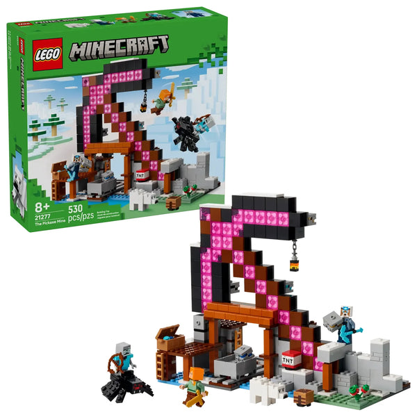 Set LEGO® Minecraft™ La Mina del Pico (21277) con mina en forma de pico y minifiguras.