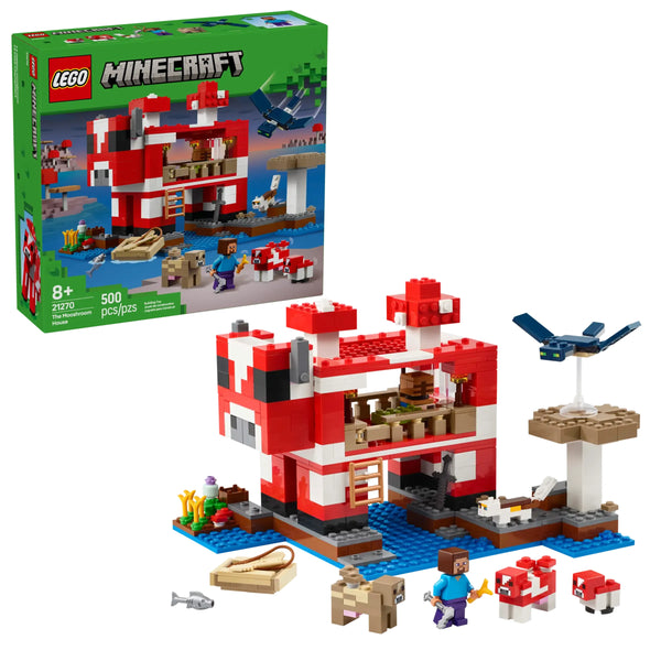 LEGO Minecraft Casa Champiñaca 21270 con Alex, esqueleto y mooshroom - Set de 272 piezas
