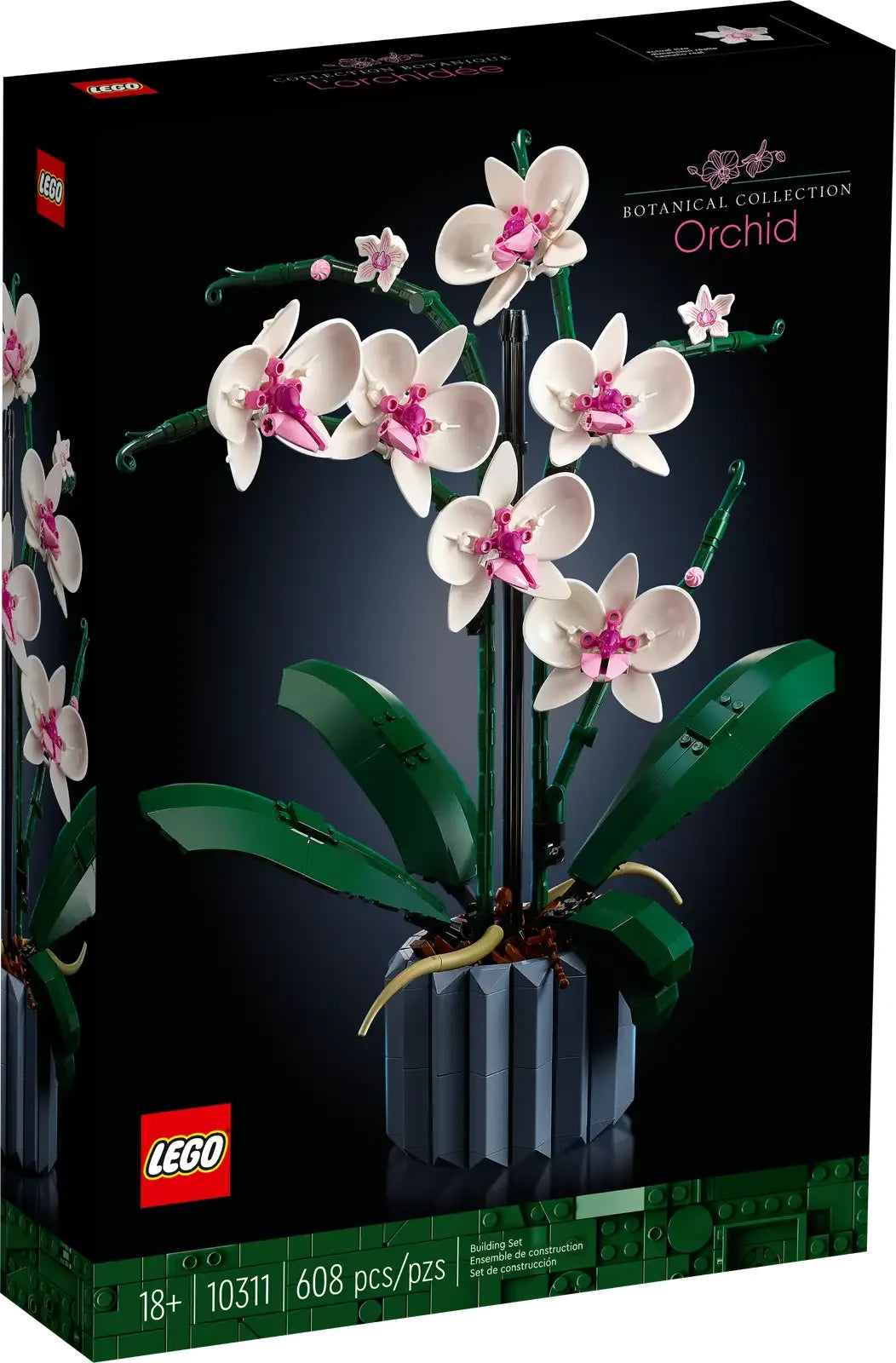 Caja LEGO Orquídeas 10311 con diseño elegante