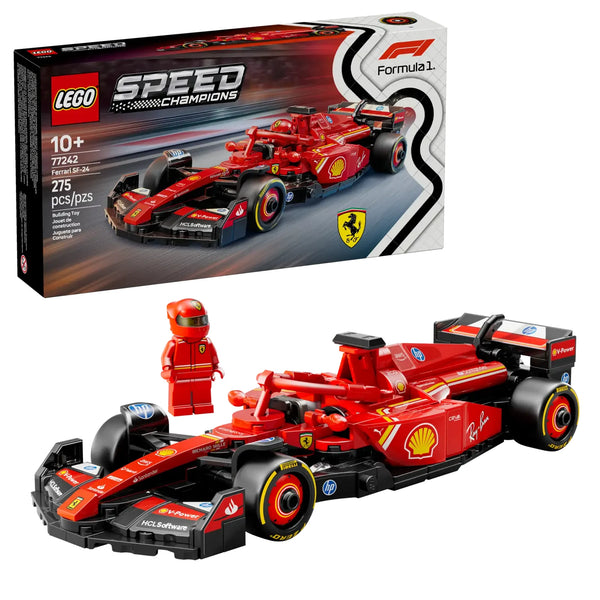 Caja del set LEGO 77242 con el coche montado
