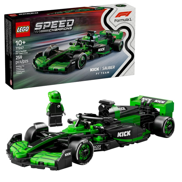 Caja del set LEGO 77247 con imagen del coche sobre pista
