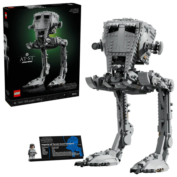 LEGO Star Wars Ultimate Collector Series Caminante AT-ST 75417 - Maqueta de 1513 piezas con patas articuladas, cabina detallada y cañones ajustables
