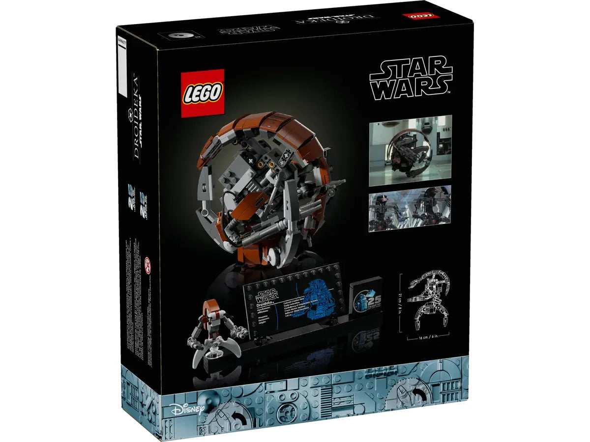 Caja del set LEGO Star Wars Droideka 75381 con ilustración del droide armado