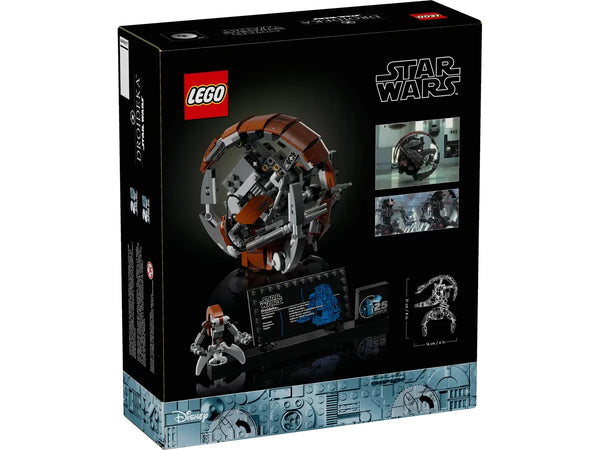 Caja del set LEGO Star Wars Droideka 75381 con ilustración del droide armado