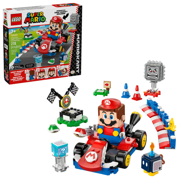LEGO Super Mario Mario Kart 72043 - Set de 278 piezas con figura interactiva de LEGO Mario, Kart Estándar y circuito construible
