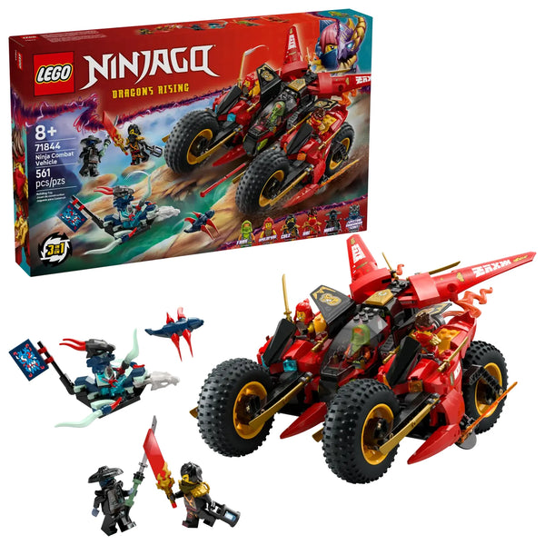 LEGO NINJAGO 71844: Vehículo ninja 3 en 1 con figuras de Kai, Wyldfyre y más