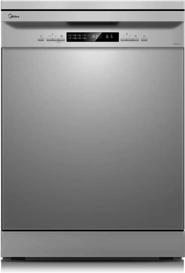 Midea MFD60S210S-1 lavavajillas 60 cm silver vista frontal con panel de control y display LCD