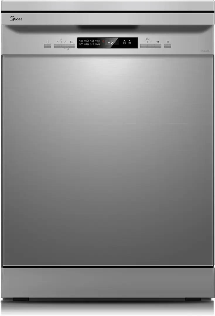 Midea MFD60S210S-1 lavavajillas 60 cm silver vista frontal con panel de control y display LCD