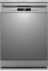 Midea MFD60S210S-1 lavavajillas 60 cm silver vista frontal con panel de control y display LCD