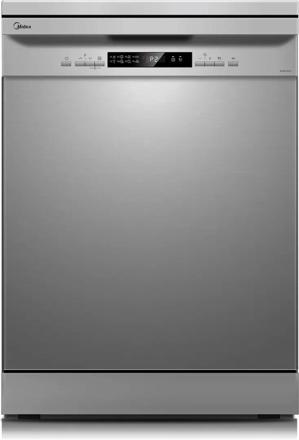 Midea MFD60S210S-1 lavavajillas 60 cm silver vista frontal con panel de control y display LCD