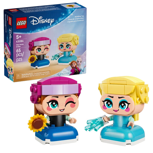 Caja trasera LEGO Disney Frozen Mini Anna y Elsa mostrando las 2 figuras