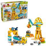 LEGO DUPLO 10476 Obra de Construcción 3 en 1 con grúa torre, excavadora y camión
