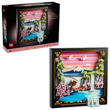 Caja trasera LEGO Art Paisaje Japonés Flores de Cerezo mostrando detalles