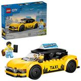Taxi Amarillo LEGO City 60487 con maletero capó y techo extraíbles vista completa
