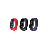 Toy Planet Pulsera Fit fitness band in three colours: red, black and navy blue, with screen on