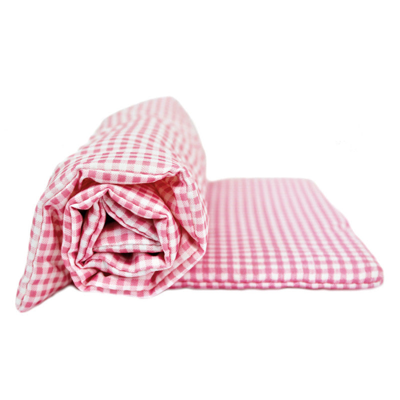 Cuna de muñecas Bino Molly de madera con ropa de cama – mecedora blanca con colchón, manta y almohada