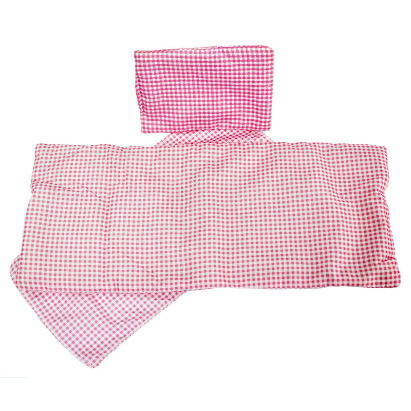 Cuna de muñecas Bino Molly de madera con ropa de cama – mecedora blanca con colchón, manta y almohada
