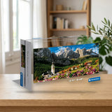 Puzzle 13200 Clementoni Dolomitas - Sellagruppe (38007) sobre una mesa de madera